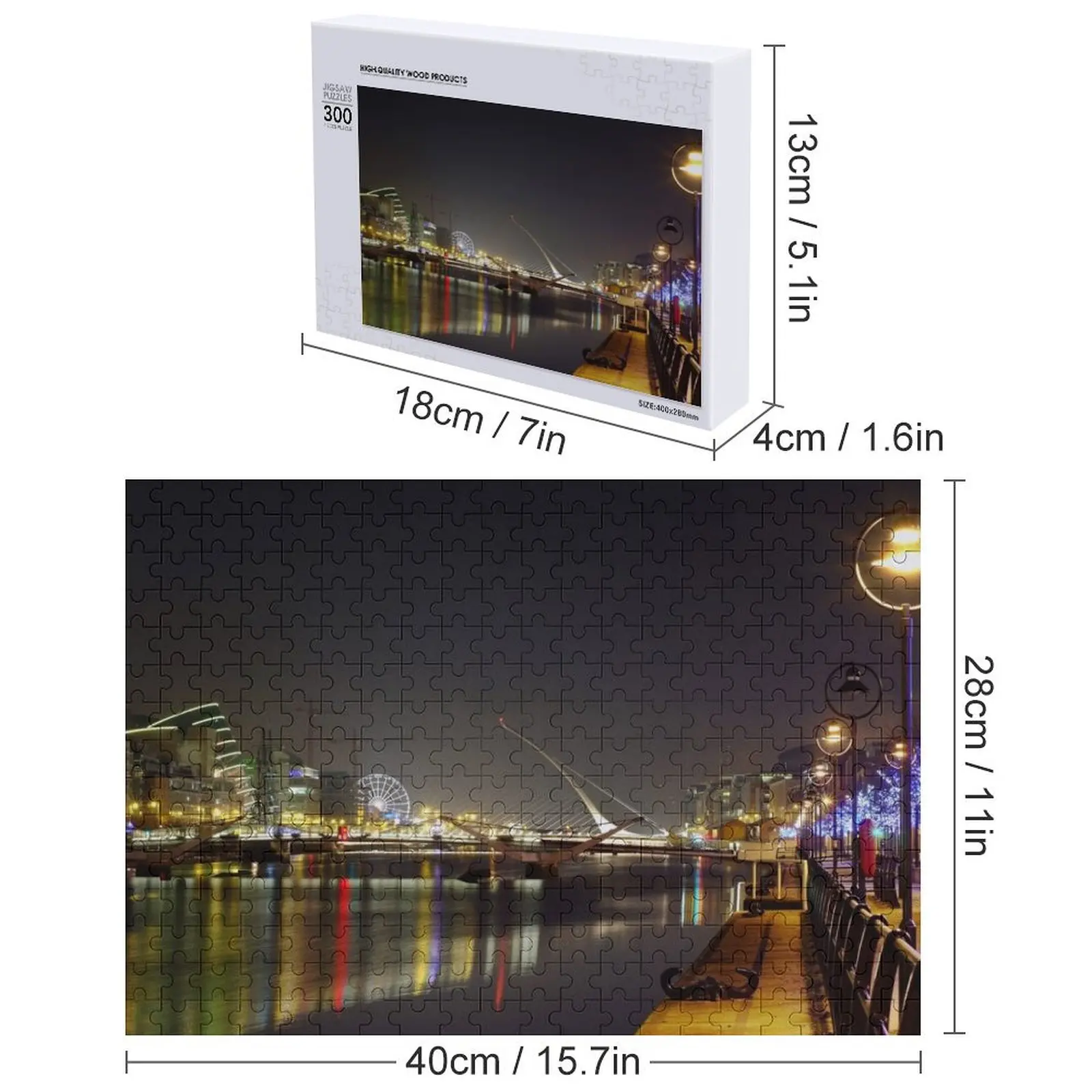 Dublin Night Jigsaw Puzzle Woodens para adultos Presente personalizado Presentes personalizados para crianças Quebra-cabeça