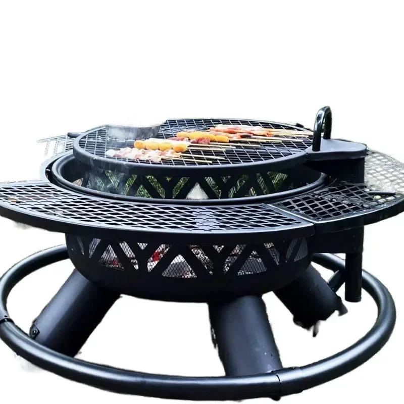 Outdoor Grill Tea BBQ Household Brazier Bonfire Garden Fish Grilling Stove Portable Charcoal Fire Pit for Camping Picnic
