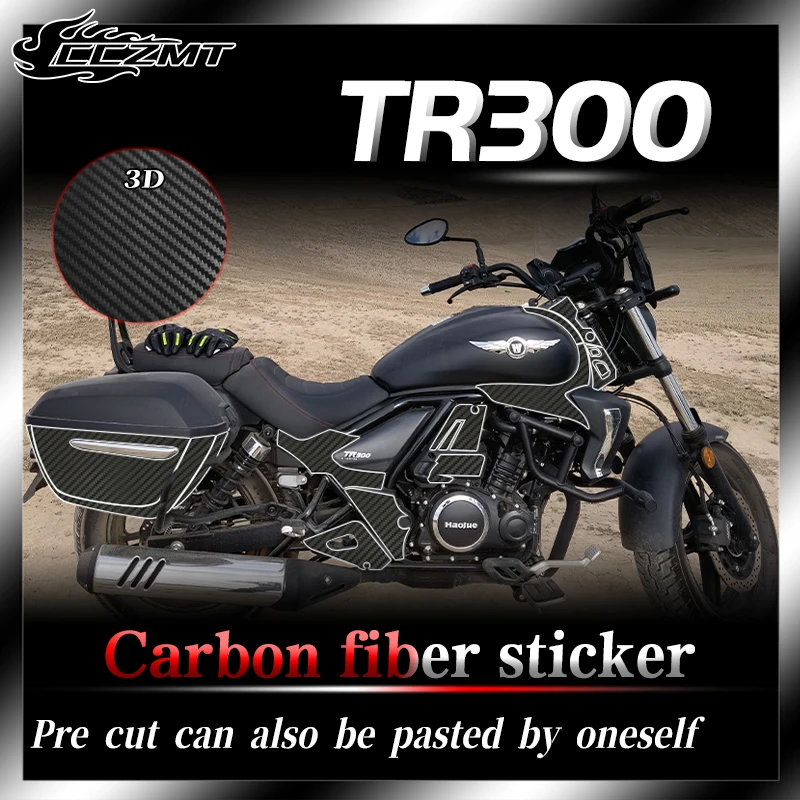 

For HAOJUE TR300 3D carbon fiber protective stickers full body decals decorative stickers modified accessories