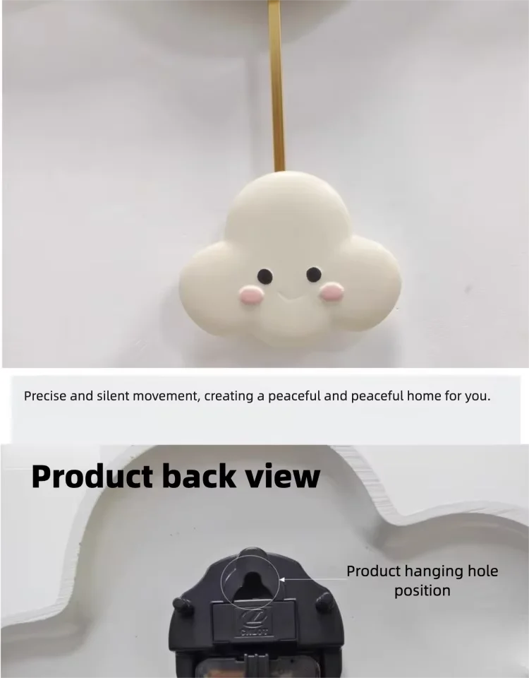 High quality Cloud Resin 3D Creative Cloud Wall Clock Polygonal Geometric Pattern Wall clock Living Room Bedroom Silent Clock