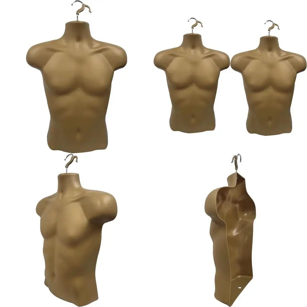

S-M Size Bronze Male Mannequin with Rounded Waist for Hanging, Ideal for Display