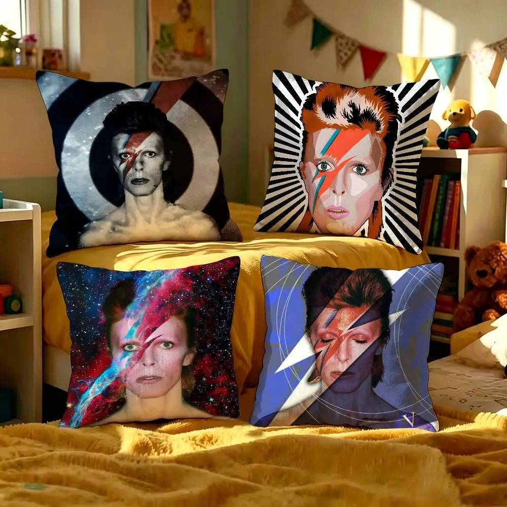 Hot Singer D-David B-BowiesS Office Cushion Pillowcase Car Cushion Cover45X45CM Lumbar Pillowcase Sofa Pillowcover