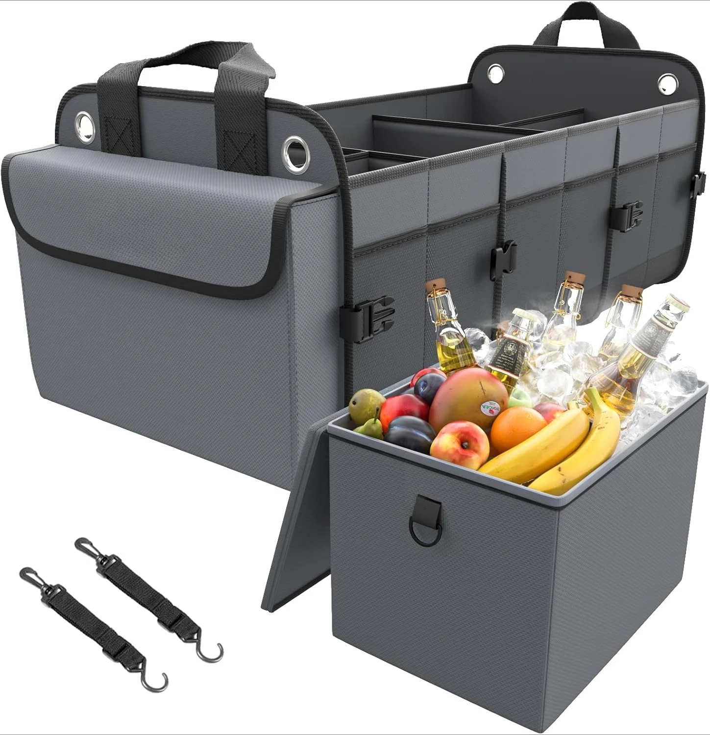 

Car Trunk Storage Box with Refrigerator Function, 100L Large Capacity, 1680D Oxford Cloth, Suitable for Cars, Trucks, Suvs