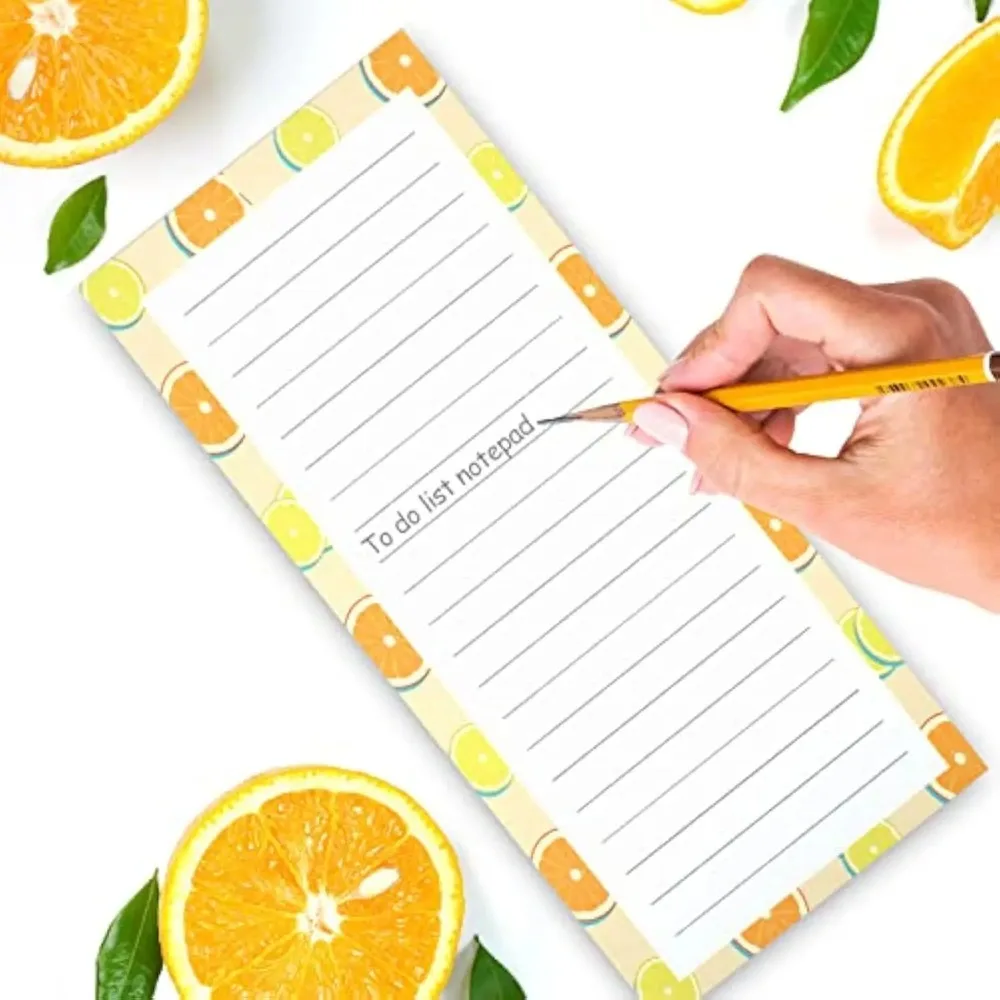 Bloco de notas magnético rasgável, design de frutas, 200 peças, 4 livros, adesivos macios para geladeira, memorandos, lista de compras, notas pegajosas, suprimentos de papelaria