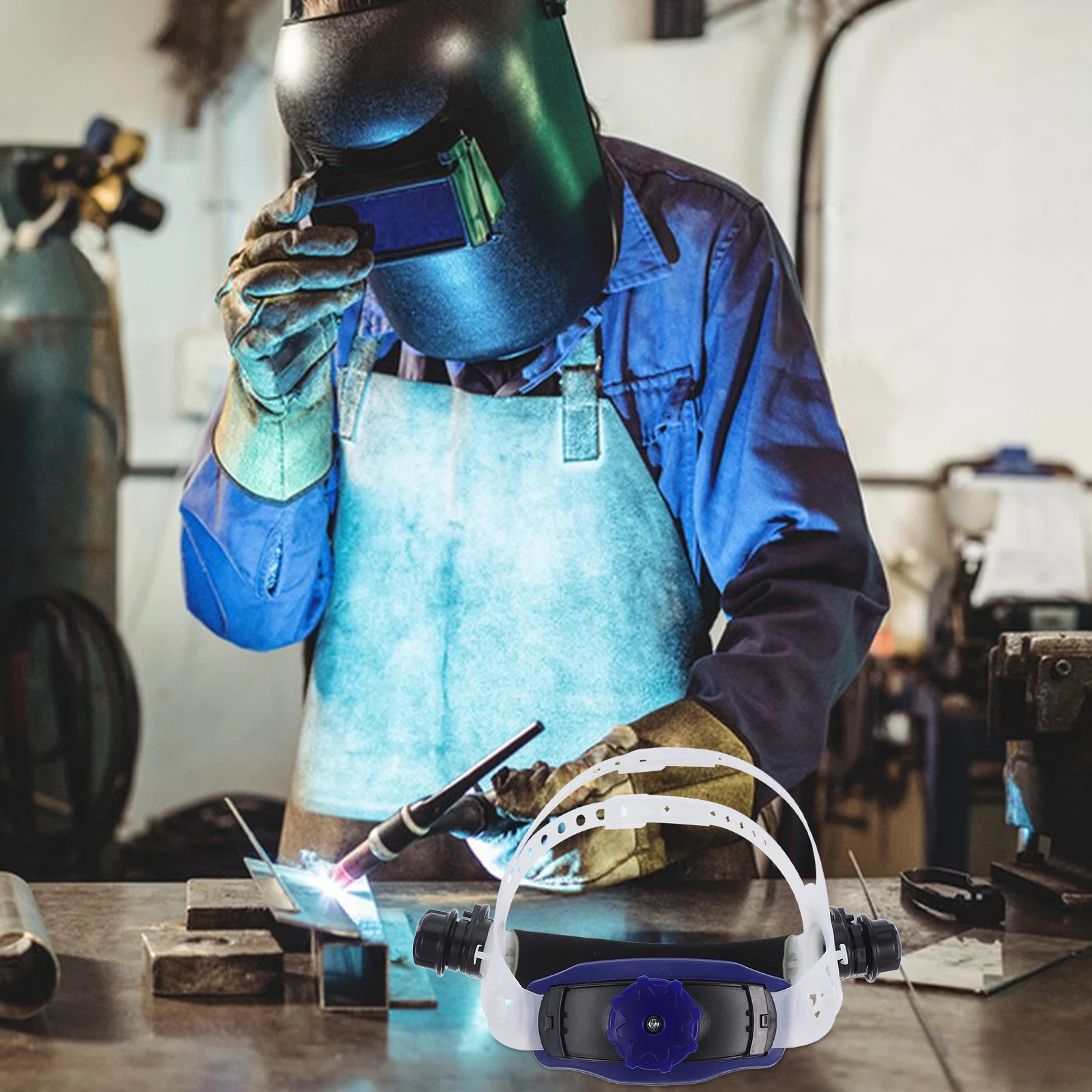 

Adjustable Welding Headgear Sweat Absorbing Comfortable Fit Durable Sparks Debris Protection Replacement Kit Hood