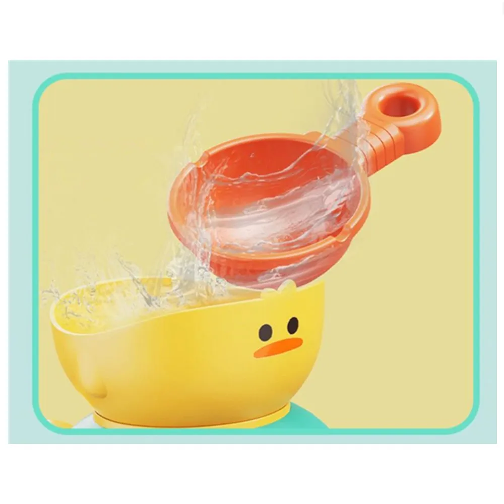 1 szt. Kaczka do kąpieli z kreskówki, koło wodne z efektem ślinienia się wody, obrotowe, z dużymi oczami, do kąpieli, zabawka edukacyjna dla dzieci, prezent do łazienki.