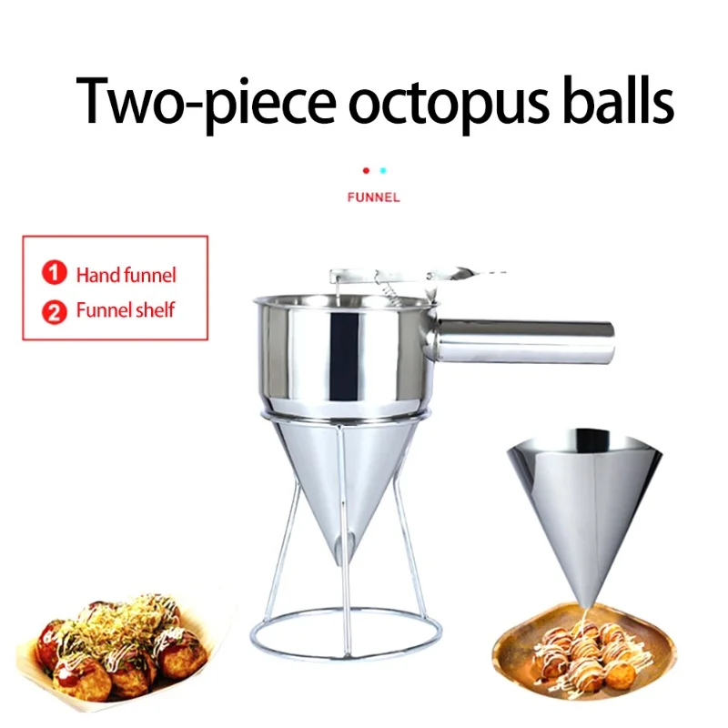 D9 Stainless Steel Piston Funnel With Stand Kitchen Baking Funnel Batter Dispenser Sauce Cream Dosing Funnel For Home Kitchen