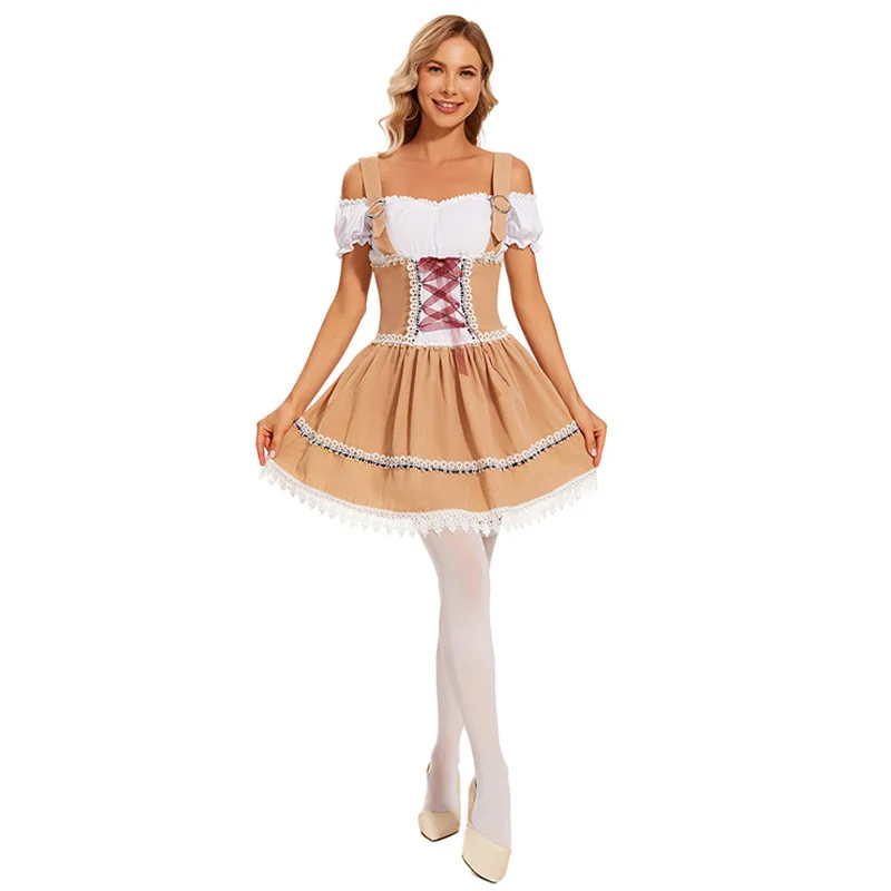 أزياء الهالوين الجديدة لمهرجان البيرة Mh للسيدات مجموعة ملابس البيرة Dr مجموعة ملابس Dirndl الألمانية التقليدية