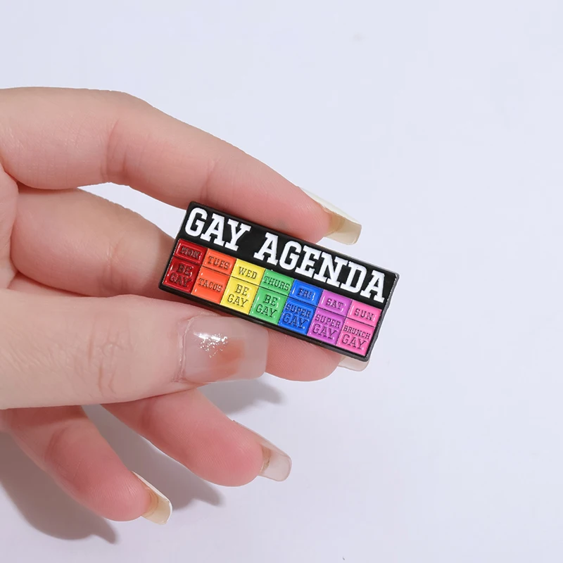 دبابيس مينا قوس قزح فخر من GAY AGENDY-Lgbt ، شارات طية صدر أنيقة مخصصة ، إكسسوارات ملابس حقائب ظهر ، هدايا مجوهرات ، بيع بالجملة