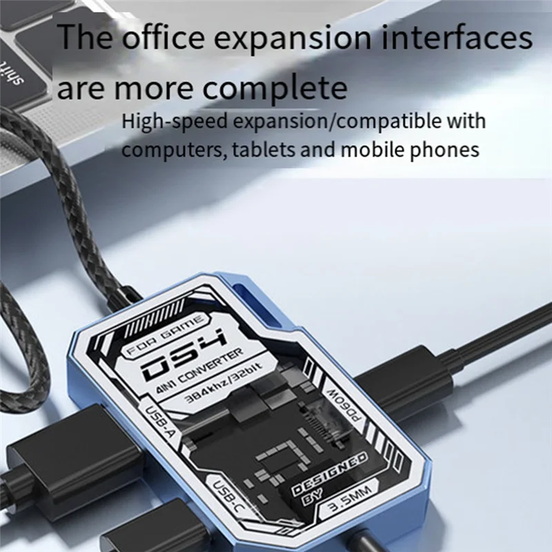

Durable-4 Port Transparent USB C Hub: Type C With USB3.0 And RJ45, Ideal Docking Station For Laptops And Pcs