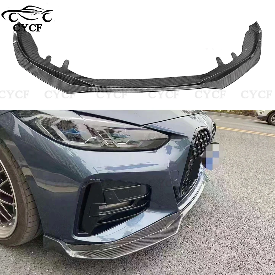 For BMW 4 Series G22 G23 Carbon Fiber Front lip Car Front Bumper Diverter Spoiler Diffuser Front lip chin Body Kit