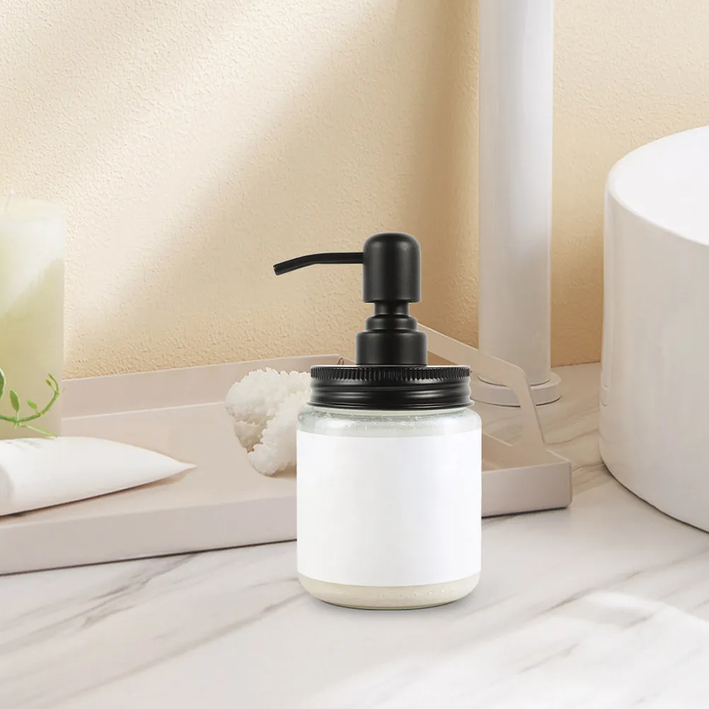 

4Pcs Stainless Steel Jar Pump Lid Farmhouse Soap Dispenser for Bathroom Kitchen Lotion Liquid Hand Soap Pump Replacement Sink