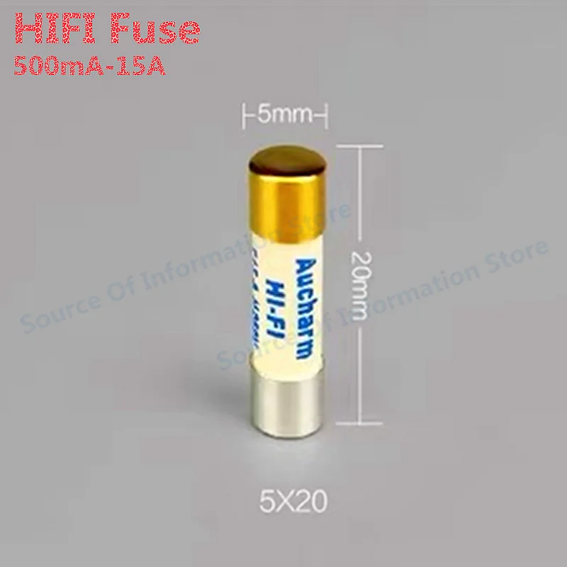 

2Pcs HiFi Stereo Audio Fuse Set 500mA-15A Slow-Melting Sterling Silver 5x20mm for CD Player Bilevel Amplifier