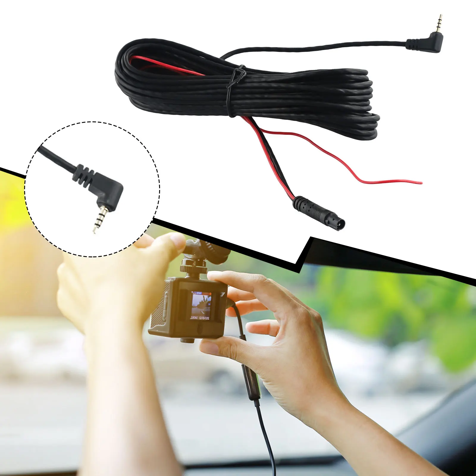 Long lasting 9m Car DVR Rear View Camera Extension Cable, 5 Pin Cord Wire, Resistant to Abrasion and Chemicals