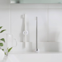 2/4Pcs Simple Silicon Toothbrush Holder With Suction Cup Wall Mounted Tooth Brush Storage Organizer Rack Bathroom Accessories