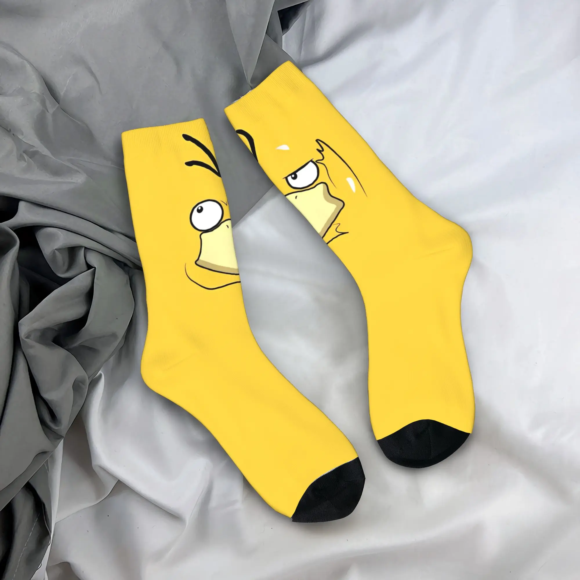 

Fashion Men's Socks Casual Anime Psyduck Sock Polyester Sport Women Socks Spring Summer Autumn Winter,