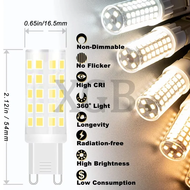 G9 LED Bulbs 5W-20W No Flicker 3000K 4000K 6000K AC 220V Compatible Corn Light 2835 Chandelier Replacement for 40W Halo