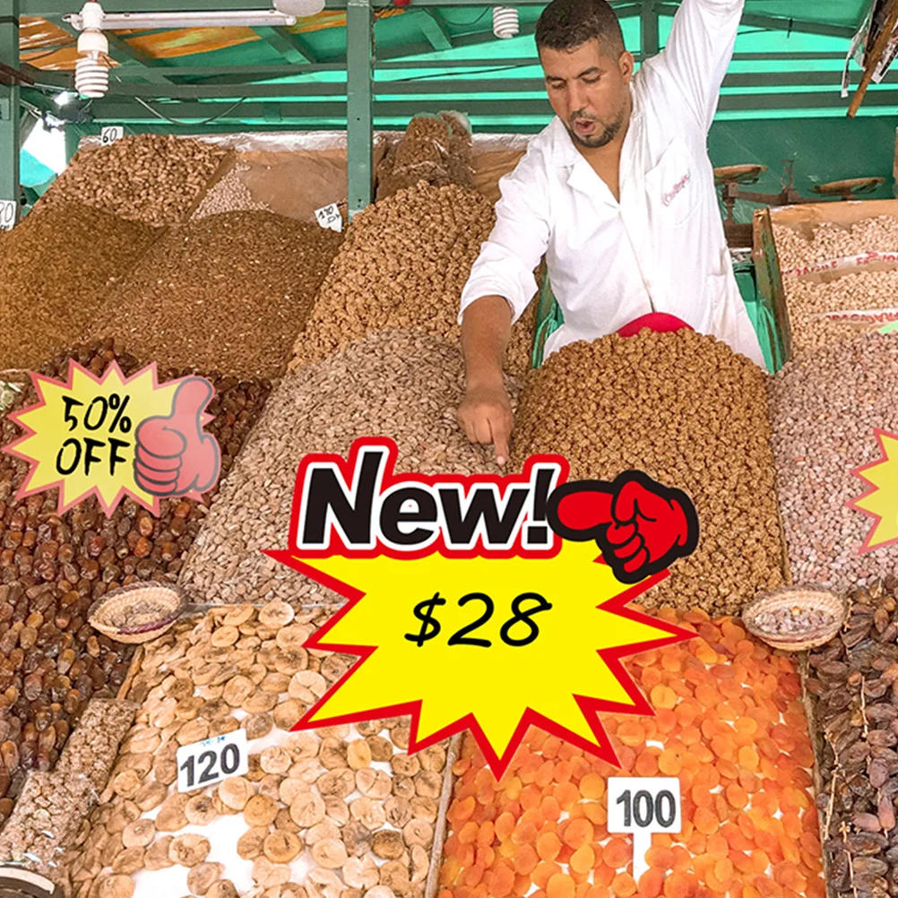 50 قطعة ملصقات أسعار البيع علامات أسعار المتجر لـ Fundraiser Garage Sale مدرسة كرنفال لافتة للنظر تصميم جودة ممتازة