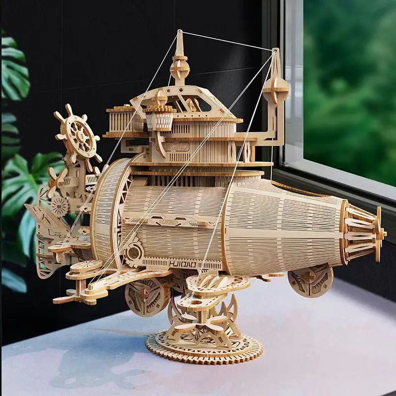 3D Wooden Puzzle Building Block Kit Diy Model Crafts Decoration Puzzle Handmade Starship Toys Exquisite Birthday Gift For Adults