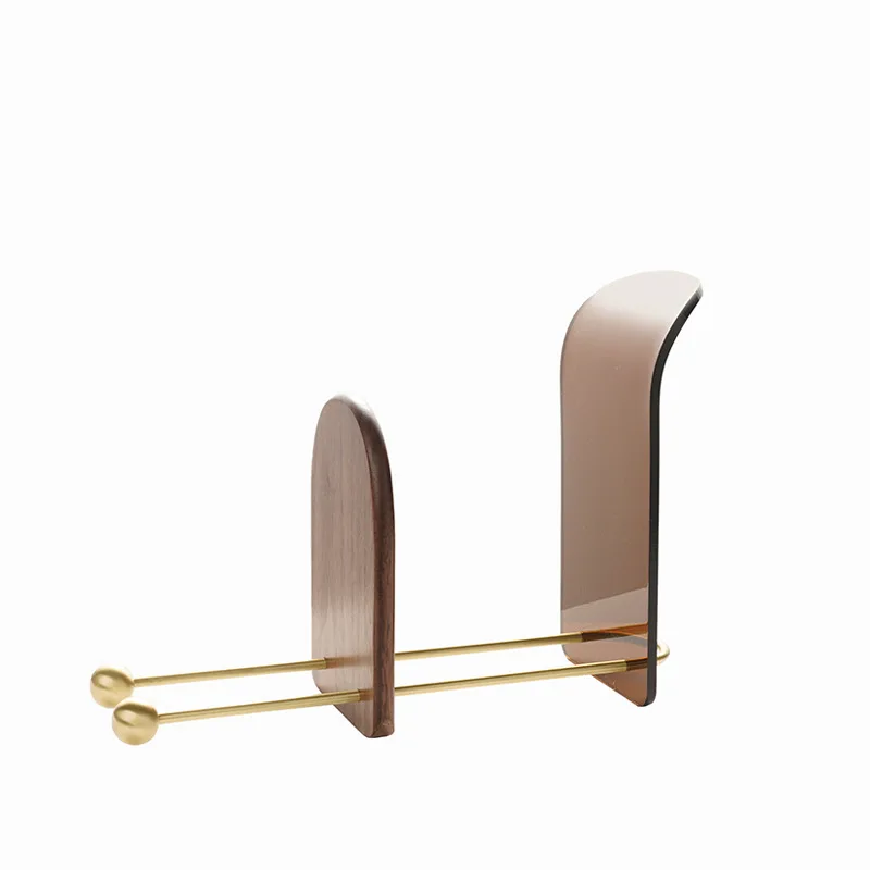 Modern light luxury acrylic metal bookshelf, book file, study desktop storage rack ornament, soft decoration