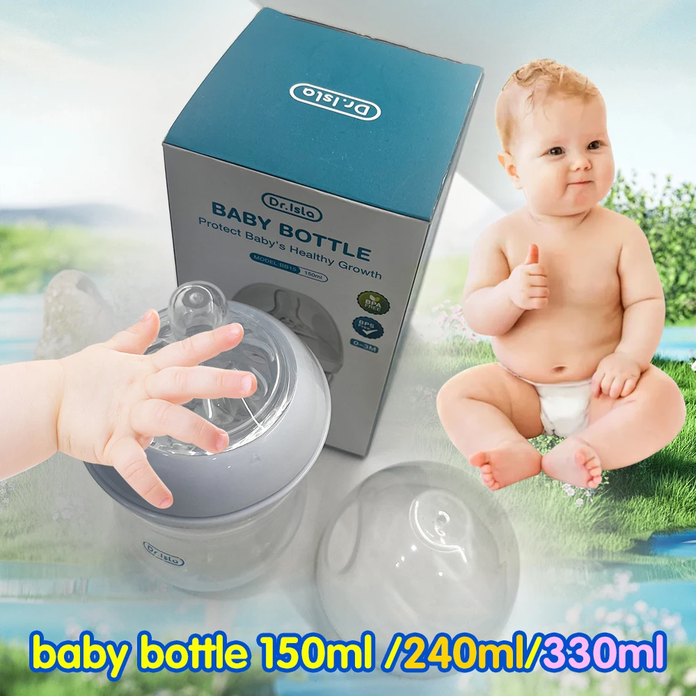 Portable Baby Bottle 240ml/330ml BPA Free Baby Bottle Newborn Bottle P.P Feeding Bottle Baby Drop-resistant Bottles With Handle