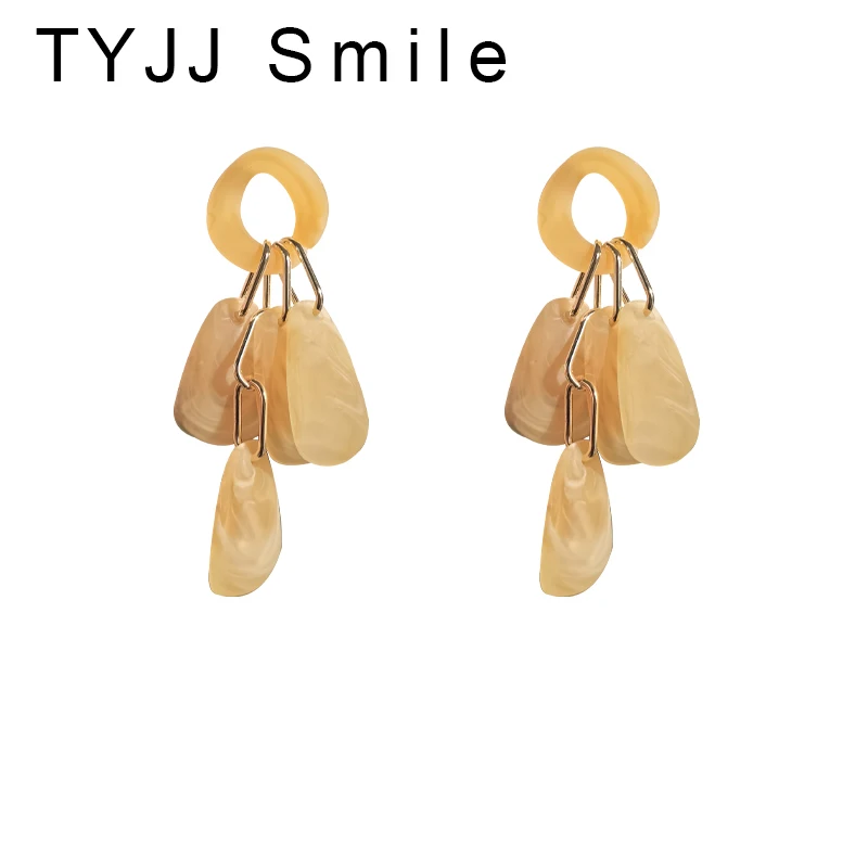 YY High Class Elegant Long Personalized Yellow Exaggerated Earrings High-End