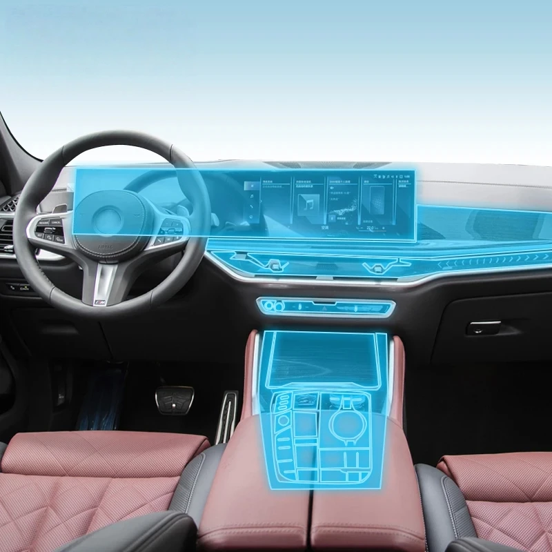 

For BMW X5 X6 G65 G66 2024 Car Interior Piano board protection film TPU transparent self-adhesive Paint film Anti scratch refit