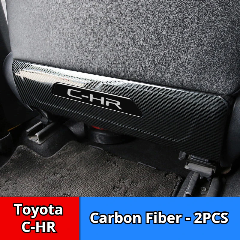 Cubierta antipatadas para asiento trasero Interior de Toyota C-HR, accesorios para coche, negro/plata/fibra de carbono