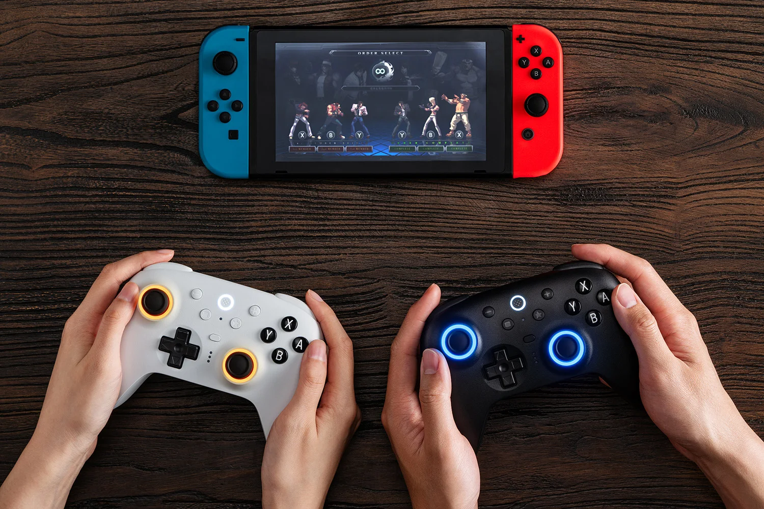 8BitDo - Pengontrol Bluetooth Nirkabel Ultimate 2 dengan Dok Pengisi Daya 8 Kecepatan untuk Nintendo Switch / Switch 2,PC,Windows 10,11
