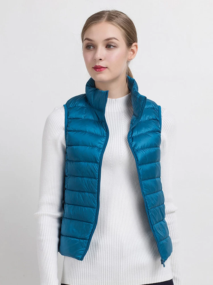 Women Vests 2026 New Autumn Winter Ultra Light Duck Down Vest Female Slim Sleeveless Jacket Windproof Warm Puffer Waistcoat