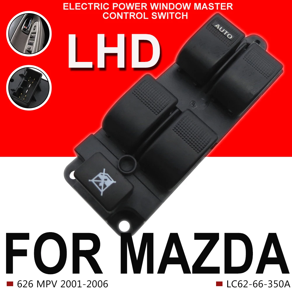 Malcayang links Fahrerseite Master Fensterheber Schalter LED grünes Licht für Mazda 2001 mpv 2016-2018