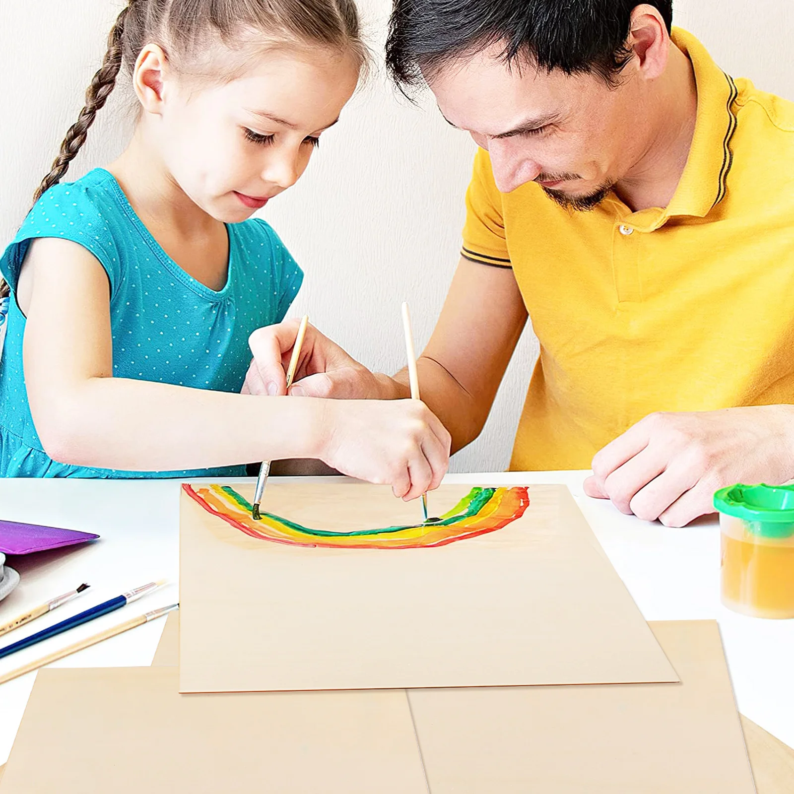 

12Pcs Plywood Wood Squares Unfinished Blanks Versatile Wood Boards for Crafts Engraving Burning Carving DIY Stenciling