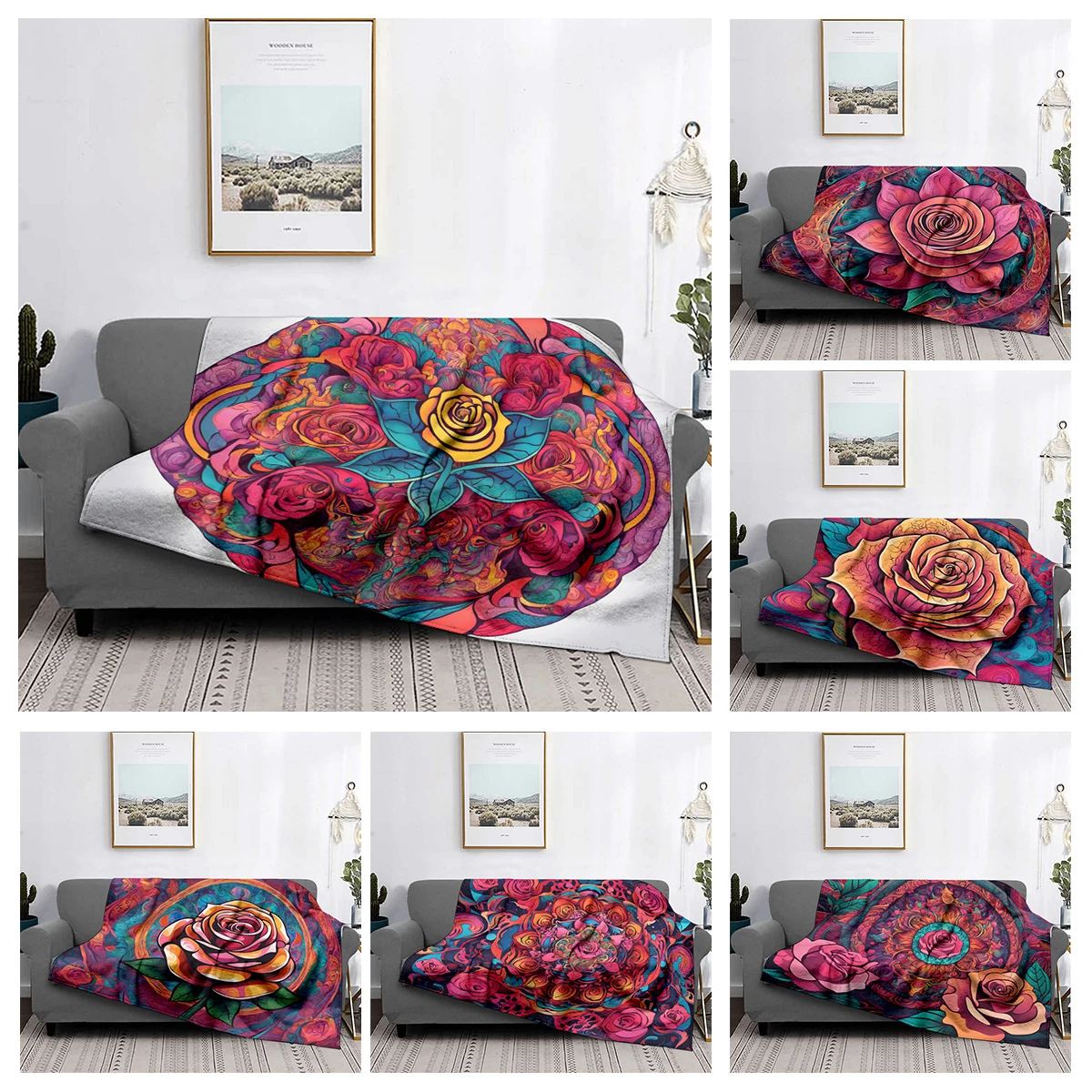 Home decoration plush Throw Sofa blanket Bedspread on the bed fluffy soft blankets decor Plaid Modern Persia boho Blankets