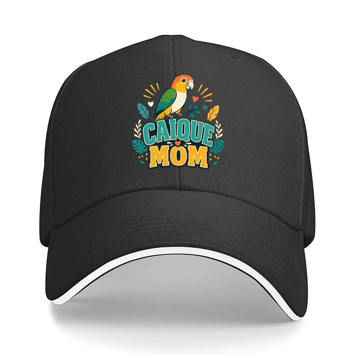 Caique Mom Bold Parrot Lettering Gorra de béisbol tipo sándwich para mujer, unisex, hombre