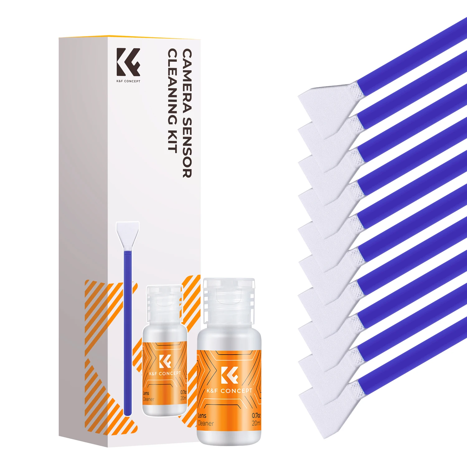 K & F 10*12mm MFT M4/3 Sensor cotonete de limpeza e 1*20ml Kit de limpeza de líquido de limpeza para câmera DSLR SLR Panasonic Olympus