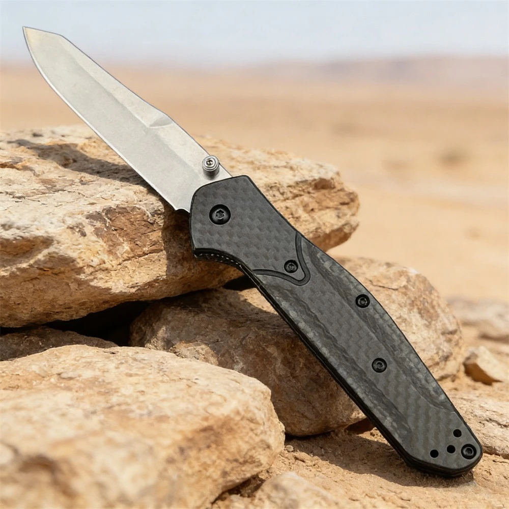 

Карманный складной нож 940, D2, атласное простое лезвие, стальное лезвие, ручка из углеродного волокна, инструмент для резки кемпинга, пешего туризма, самообороны