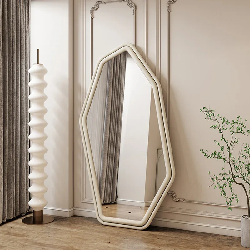 Irregular Full Body Mirror Aesthetic Large Wavy Fashion Standing Mirror Luxury Bedroom Design Spiegel Room Decor