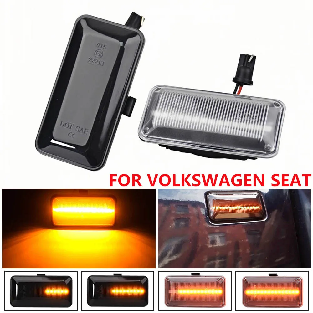 LED Side Marker Indicator Lamp For VW Golf 2 3 Passat B3 Vento Jetta Seat Ibiza 2 Cordoba Flowing Water Turn Signal Light