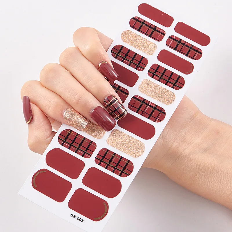 Collection d'autocollants d'art d'ongle de vin rouge à la mode sans cuisson, bandes de vernis à ongles de bricolage de manucure, enveloppes pour le décor de partie