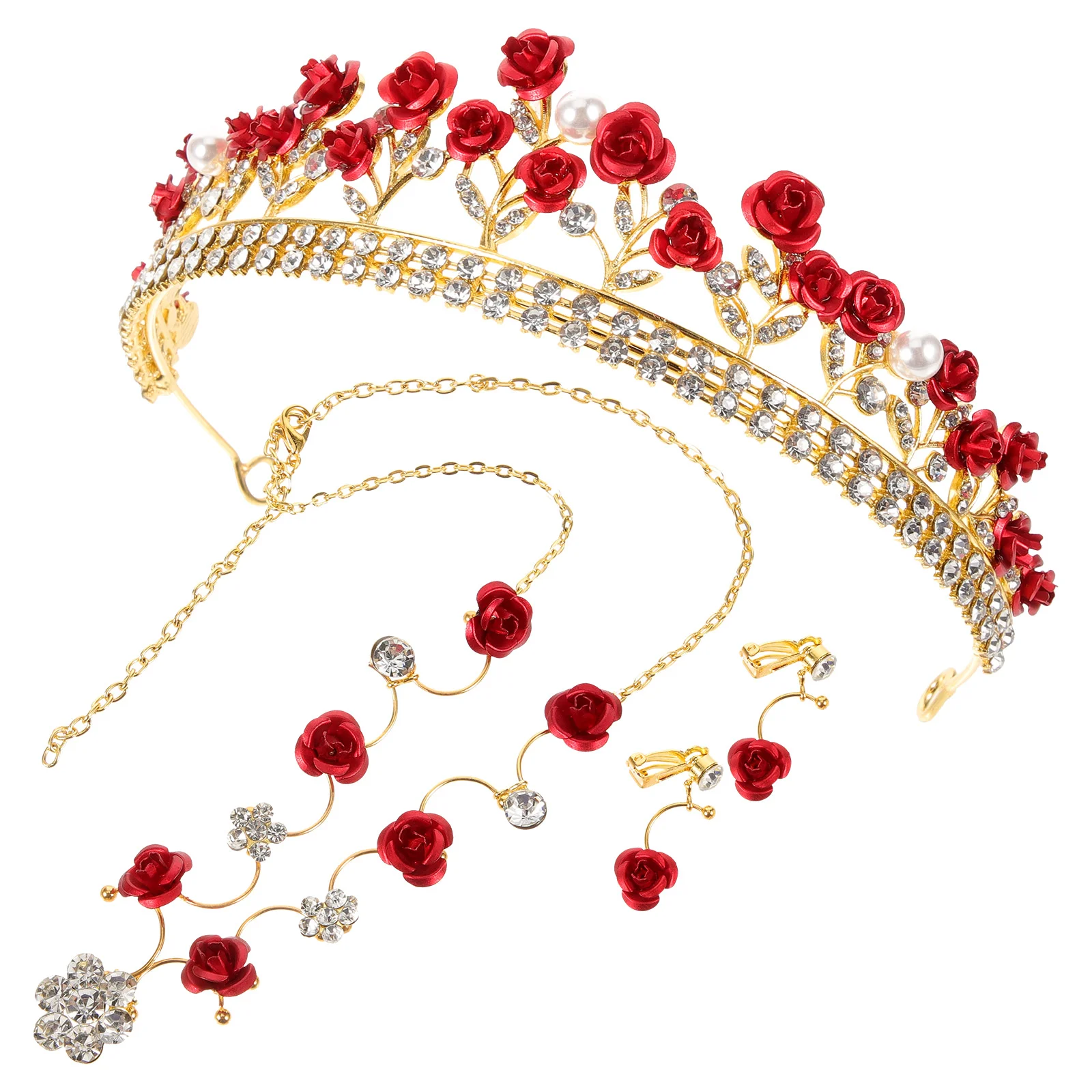 Headdress Necklace Tiara Wedding Headwear Children Jewelry Girl Alloy