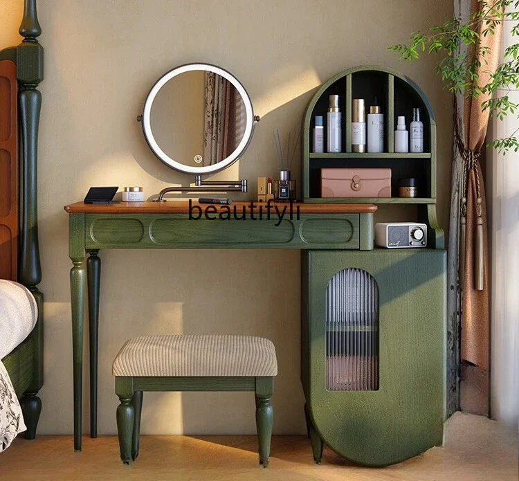 

ss1001 French retro style dresser solid wood dresser medium ancient style master bedroom makeup table retractable dresser