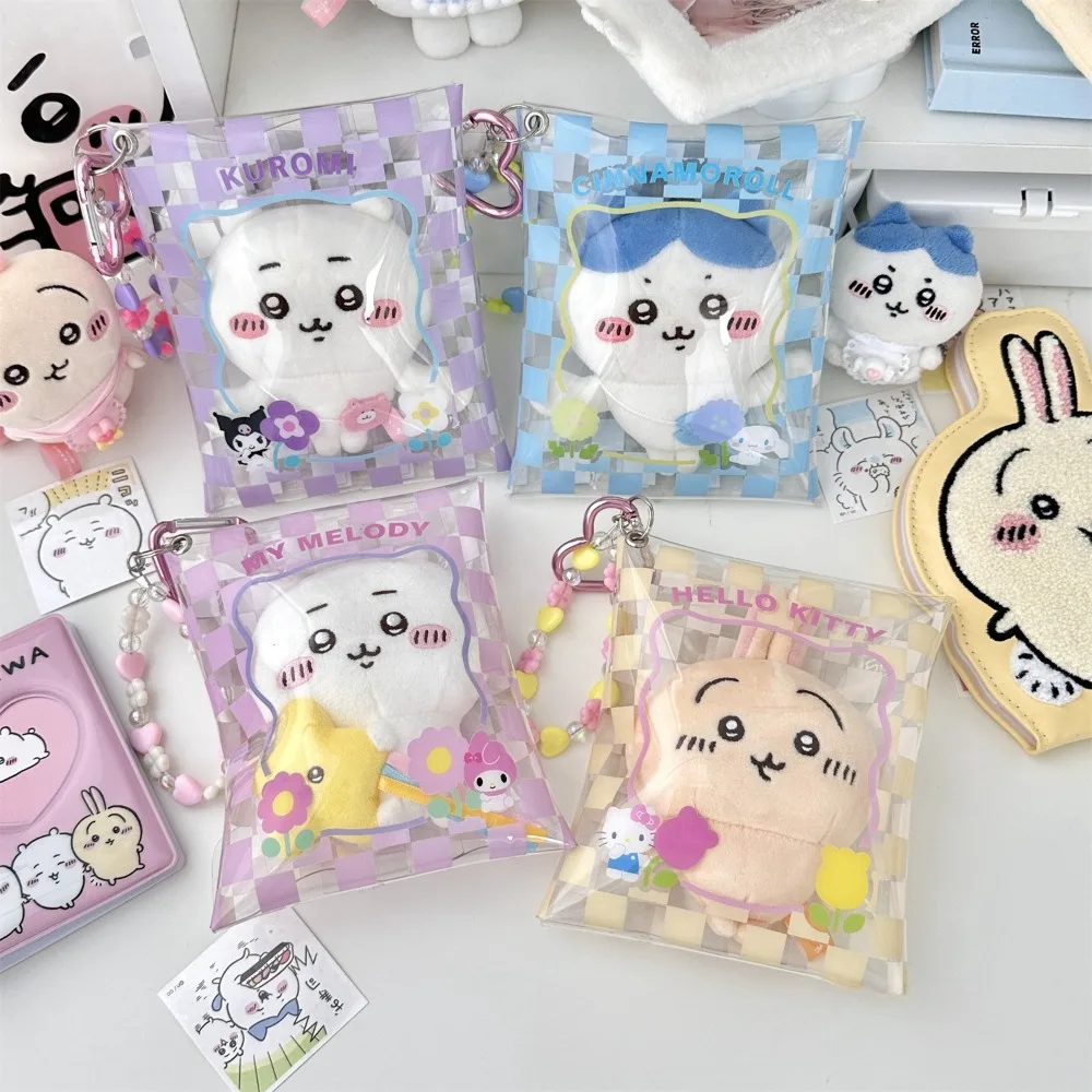 Sanrios New PVC Baby Bag Anime Kawaii My Melody Cinnamoroll Transparent Zero Wallet Chikawas Hachiware Usagi Cute Storage Hanger