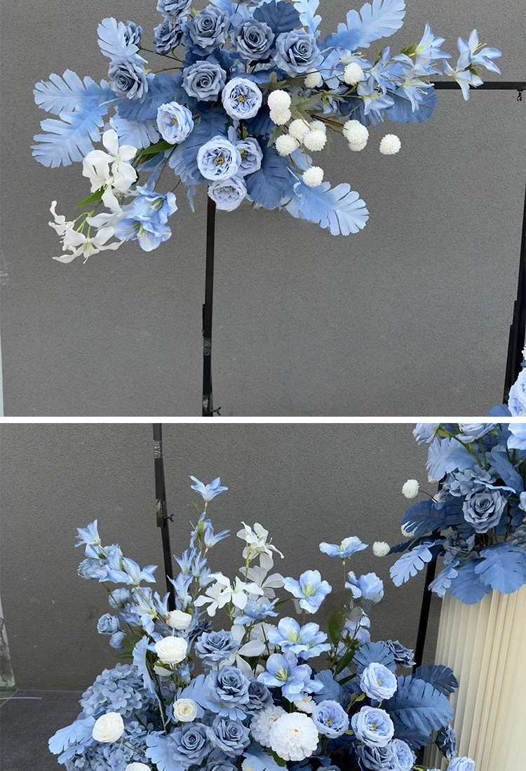 Künstliche Blumen Hochzeitsdekoration Hängende Blumenreihe Hintergrund Bogen-Dekor Wegführung Blumenball Florale Kulisse Arrangement – Detail 3