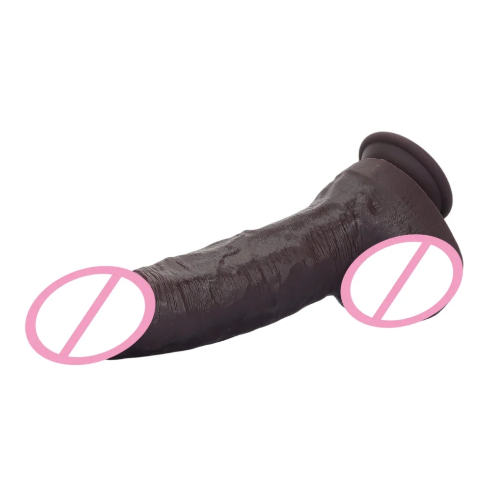 Thick Soft Realistic Dildo Curved Curvature Prostate Massager Pleasure Silicone Penis Masturbator for G-spot Anal Adult Sex Toys