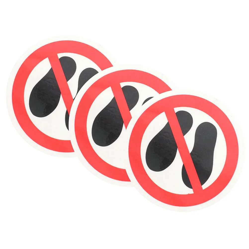 3 Pcs Sticker No Trampling on Labels Stickers Watch Your Step Sign Outdoor The Circle Pet Nurse