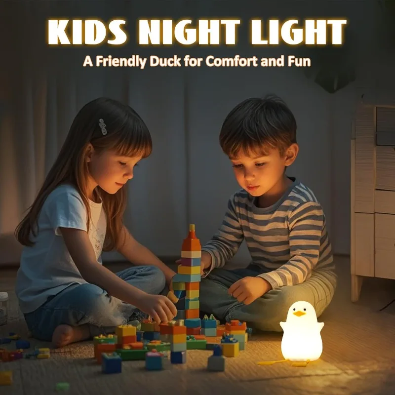Bonito cabeceira pato ganso diversão luz noturna com dimmer e temporizador adequado para decoração do quarto presente de pato para meninas meninos
