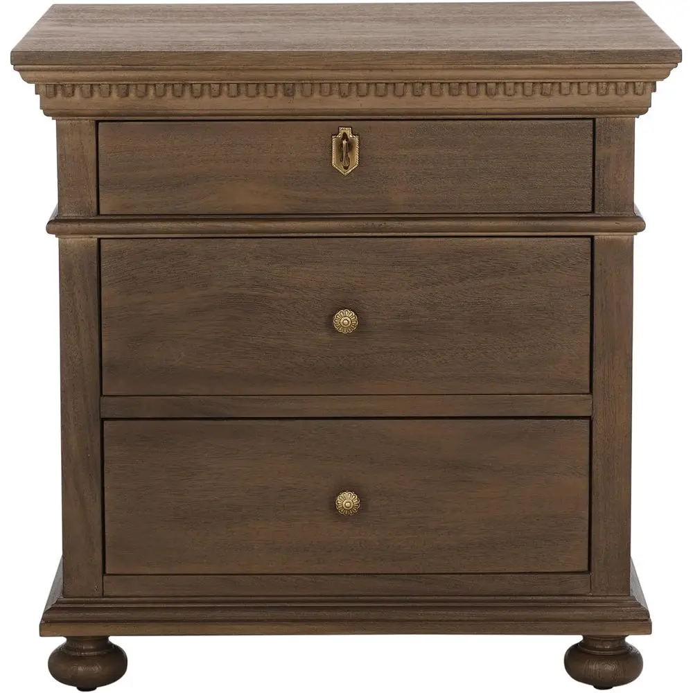 

3-Drawer Wooden Nightstand Table, Fully Assembled