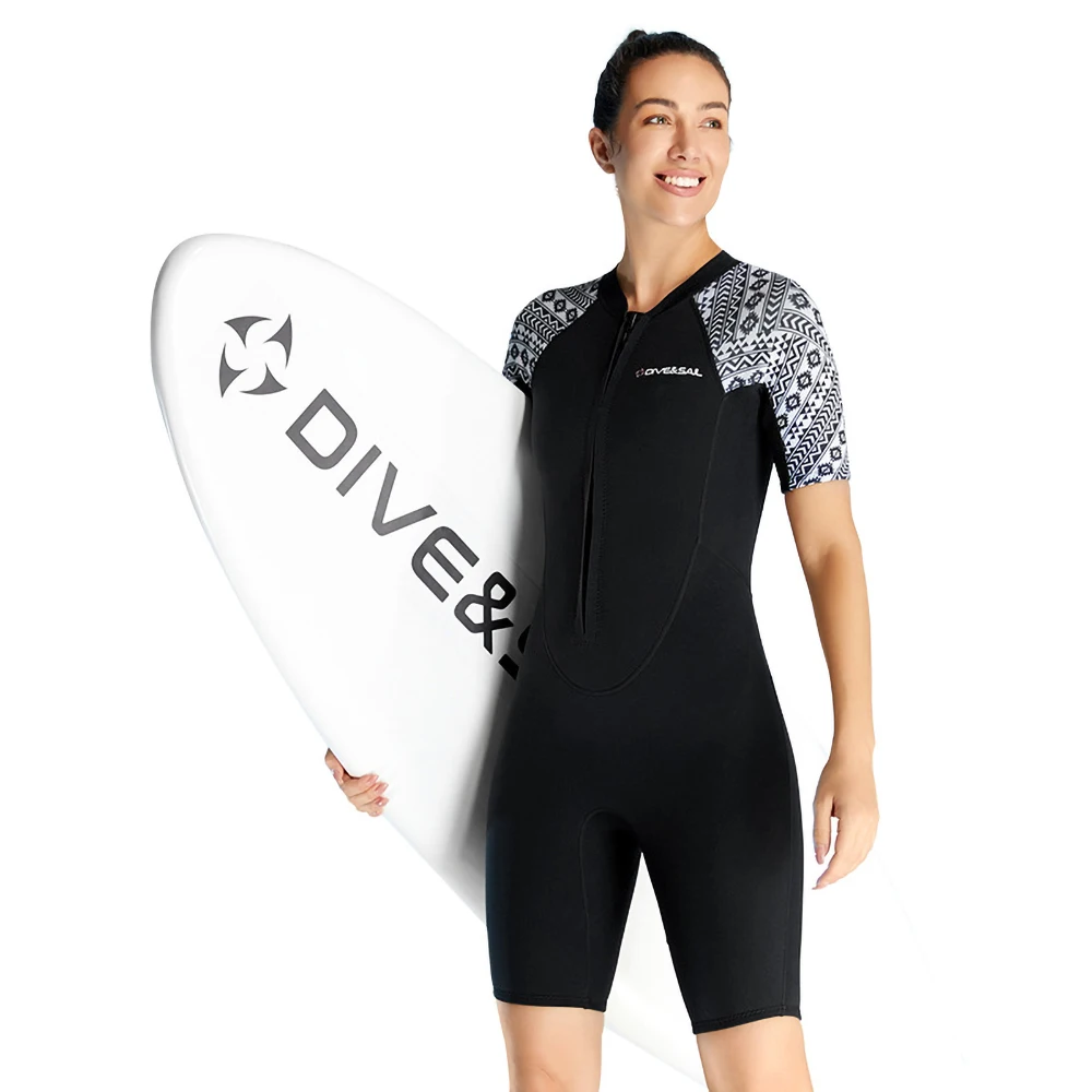 Wetsuit Women Men 3mm Neoprene Dive Wet Suit for Cold Water Short Thermal Swimsuit Snorkel Suit for Snorkeling Scuba Diving Surf