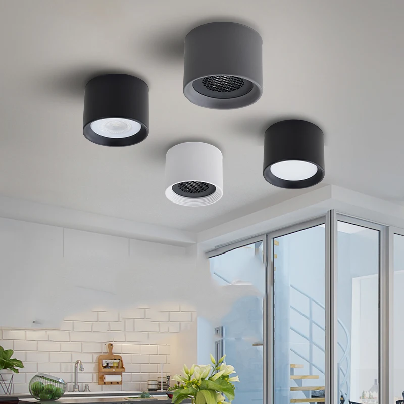 Surface Mount círculo LED Downlight com substituível Gx53 Lâmpada LED 7W LED Spot Light para sala de estar Quarto varanda