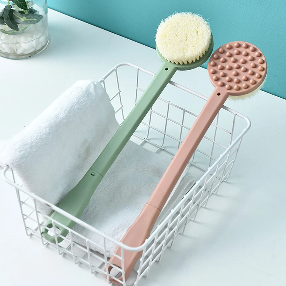 

2 pcs Bathing Brush Long Handle Double-Sided Scrubber For Back Cleaning Exfoliating Portable Household Bathing Accessories